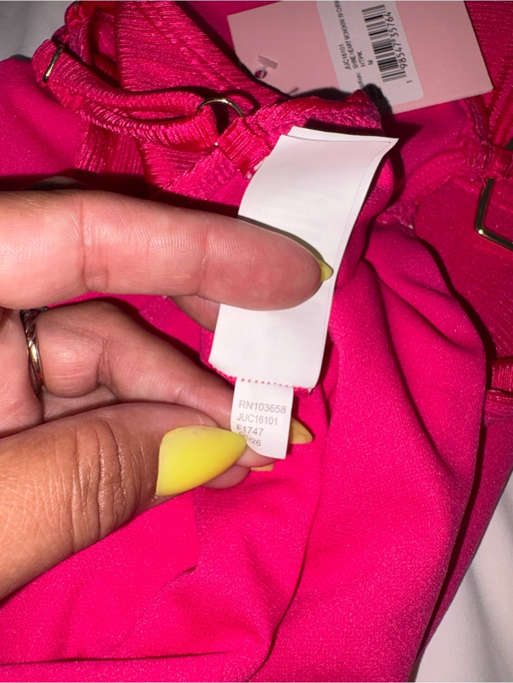 Juicy Couture Hot Pink/Fuchsia with JC shiny heart detail Swimsuit, M, NWT - Picture 15 of 16